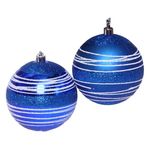 Новогодние шары Алмазная россыпь, 2 шт, 8 см, синий